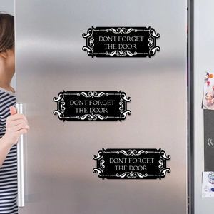 Magnetic Reminder Sign Don't Forget The Door Doorway Fridge Magnet PVC Waterproof Decorative Home Office