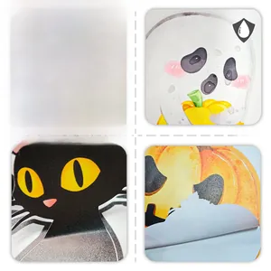 Detail showing waterproof material and self-adhesive backing of Halloween wall stickers
