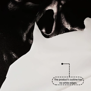 Detail showing precise cutting on skull wall sticker with no white edges on dark pattern