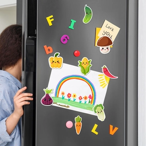 Magneti da Frigorifero a Forma di Verdura Cartone Animato Adesivi Magnetici in PVC Decorativi Cucina Casa Ufficio Impermeabili