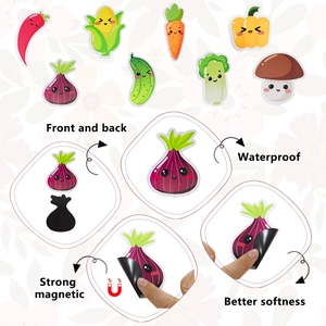 Set di calamite da frigo a forma di verdura cartoon, forte magnetismo e impermeabili