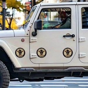 Aimant de voiture avec décalcomanie de soldat et slogan Peace to the World