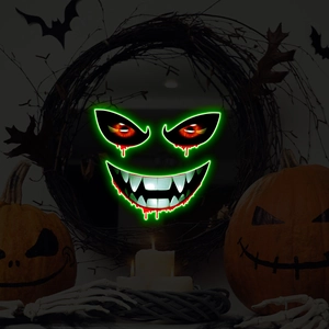 Adesivo per WC con Faccia di Mostro Luminoso di Halloween Glow In The Dark Occhi Spaventosi Bocca PVC Decalcomania da Parete per Bagno Casa Festa Decorazione