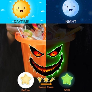 Adesivi per zucca di Halloween con effetto fosforescente verde visibile giorno e notte