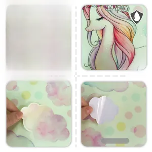 Waterproof unicorn and rainbow wall sticker with glow effect for kids' room decor