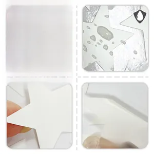 Detailed view of waterproof PVC star wall stickers with holographic finish and self-adhesive back