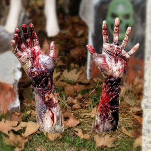 Realistic Halloween zombie hands stakes for outdoor garden yard decoration props
