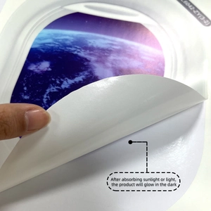 Luminous wall sticker showing earth view detail and easy-to-peel self-adhesive backing