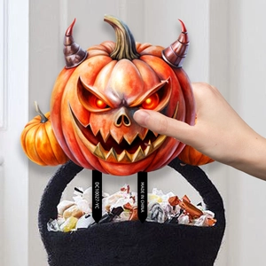 Detailweergave van de Halloween PVC demon pompoen tuinarchitectuur decoratieve pen
