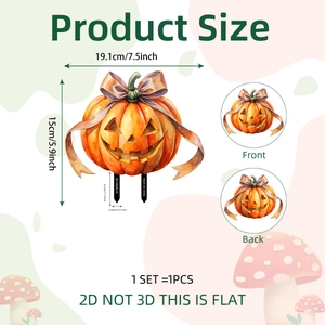 Afmetingen en specificaties van de 2D Halloween pompoen tuinberichten decoratie