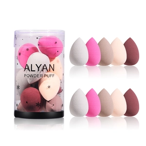 Mini Makeup Sponges Hydrophilic Polyurethane Soft Elastic Teardrop Shape For Foundation Concealer Dry Wet Use Portable Jar