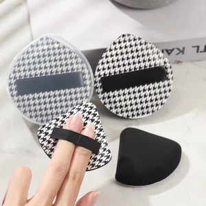 Classic Houndstooth Pattern Makeup Sponge Cushion Puff Waterdrop Triangle Square Round Shapes Soft Foundation Applicator Tool