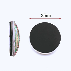25mm crystal glass roulette table fridge magnet with round magnetic backing for home decor