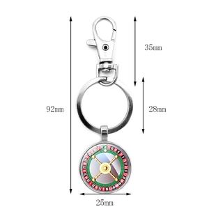 Spécifications de taille pour le porte-clés roulette de casino avec fermoir mousqueton