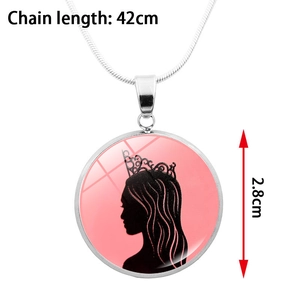 Silberne Wicked Halskette mit Prinzessin-Silhouette-Anhänger und 42cm Kette