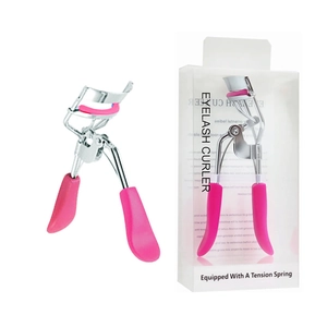 Recourbe-cils rose avec ressort de tension et emballage boîte cadeau transparente
