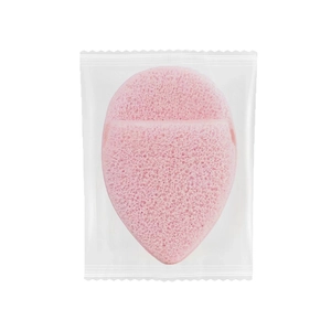 Spugna per pulizia viso XL arancione a goccia in confezione singola trasparente