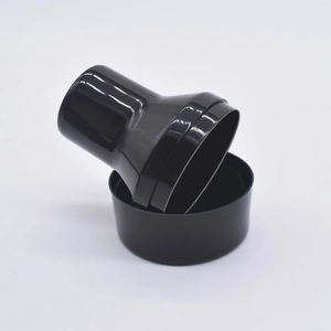 Macro detail of the glossy tapered cap and matte base of a mushroom makeup sponge case