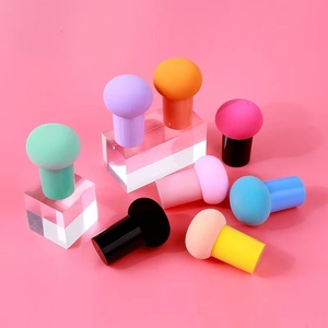 Mushroom Head Makeup Sponge Hydrophilic Polyurethane Dry Wet Use Foundation Puff Beauty Egg With Handle Cosmetic Blender For Women