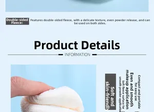 Macro shot of double-sided velvet makeup puff showing soft texture and fine plush material