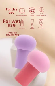 Detail van paarse en roze paddenstoel make-up sponsjes voor nat en droog gebruik
