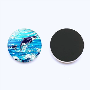 Calamita da frigo in vetro cristallo orca delfino con retro magnetico morbido per casa