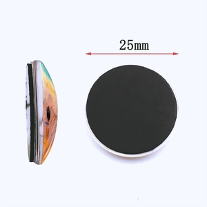 25mm US natural landscape crystal glass refrigerator magnet with soft magnetic backing