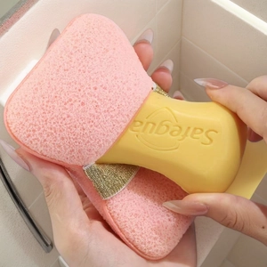 Soft Hydrophilic Polyurethane Bath Sponge with Sequin Elastic Strap Bow Design Foaming Sponge for Body Bathing Cleaning