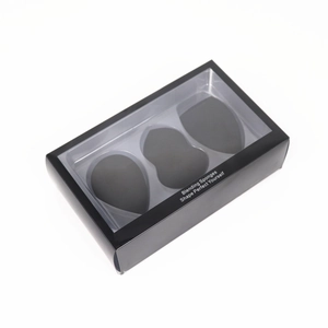Set di spugne per trucco nere con forme a goccia e taglio obliquo in scatola regalo