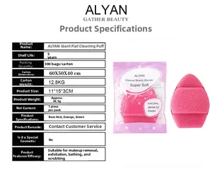 Detail view showing dimensions and weight of the rose red oversized cleaning sponge