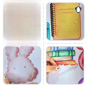 Detail showing waterproof cartoon wall stickers with cloud design and adhesive backing