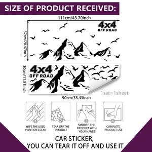 4x4 OFF ROAD mountain and seagull car sticker waterproof vinyl decal set 111x52cm