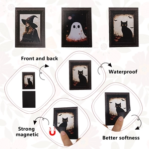 Detailed view showing waterproof material and flexibility of Halloween magnets