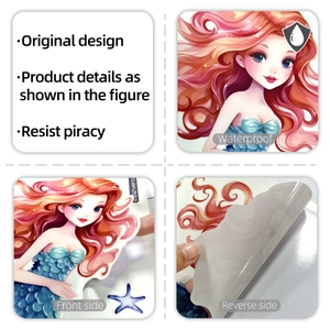 Detailansicht der wasserdichten PVC-Wandtattoo Meerjungfrau mit Textur und Design