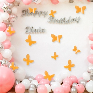 3D Butterfly Wall Stickers Hollow Glitter Decorative Home Party Wedding Background Decor PVC Luminous Novelty Art