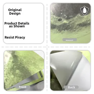 Waterproof PVC moon wall sticker showing surface texture, adhesive back, and glowing material