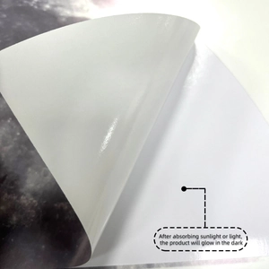 Detailed view of self-adhesive luminous wall sticker with starry texture and back adhesive