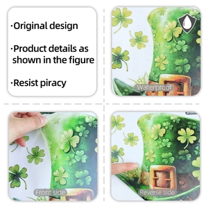 Waterproof St. Patrick's Day wall stickers featuring green hats and shamrock patterns