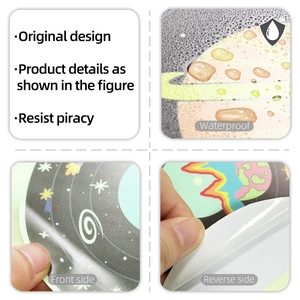 Stickers muraux espace imperméables montrant les détails et la face adhésive