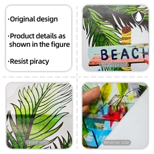 Detail showing waterproof texture and reversible beach palm leaf wall sticker print