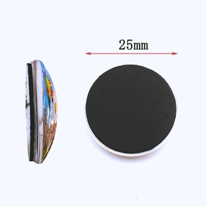25mm crystal glass refrigerator magnet with colorful hot air balloon scenery design