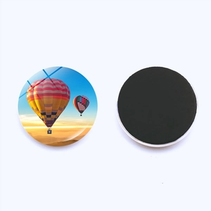 Hot air balloon crystal glass fridge magnet with magnetic back for home decor