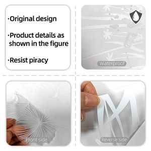 Detail of waterproof dandelion wall stickers with frosted texture and dual-sided patterns