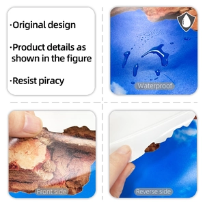 Detailansicht der wasserdichten Wandtattoo-Textur mit starker Kleberückseite für Wände
