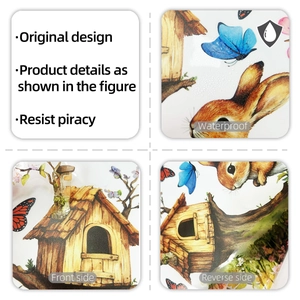 Autocollants muraux imperméables montrant des motifs de lapins et cabanes en bois