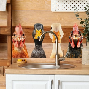 Pegatinas de pared 3D creativas de animales de granja con pollo y pato para decorar el hogar