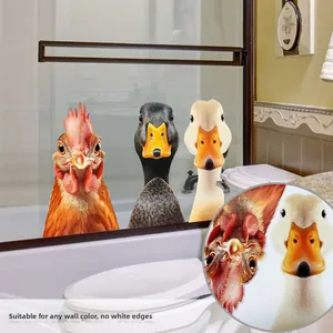 Divertidos adhesivos de pared de animales sin bordes blancos para cualquier color de pared