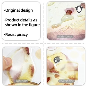 Waterproof giraffe wall sticker showing transparent material and double-sided visual effect