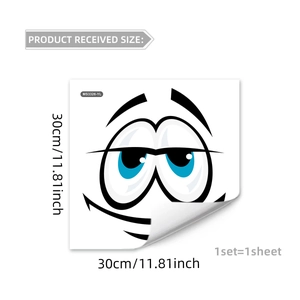 Funny cartoon smiling expression toilet sticker wall decor 30x30cm self-adhesive