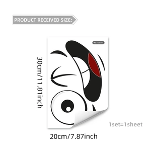 Cartoon winking facial expression wall sticker for bathroom decor 30x20cm size